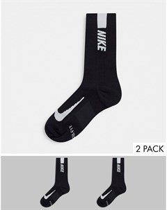 Набор из 2 пар черных носков до щиколотки в стиле унисекс Nike running