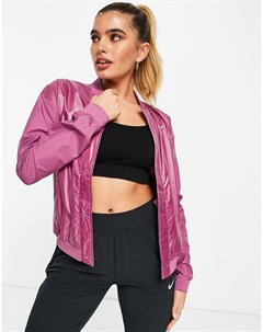 Розовая куртка для бега с логотипом галочкой Nike running