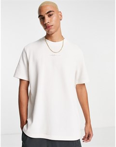 Белая футболка из вафельного трикотажа с логотипом на спине Tonal Textures Adidas originals