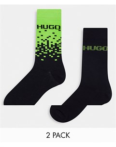 Набор из 2 пар носков зеленого и черного цветов Hugo Hugo bodywear
