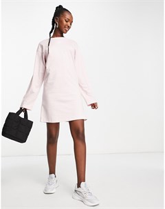 Светло розовое платье футболка с длинными рукавами Essentials Puma