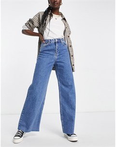 Светло синие выбеленные джинсы с завышенной талией и широкими штанинами x Rianne Meijer Na-kd
