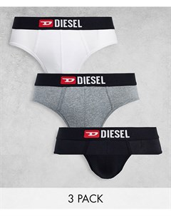 Набор черных трусов с логотипом 3 шт Diesel