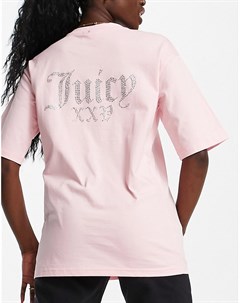 Розовая футболка с юбилейным логотипом Juicy couture