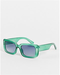 Солнцезащитные очки в прямоугольной зеленой оправе в стиле унисекс Jeepers peepers