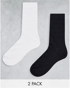 Набор из 2 пар носков стандартной высоты черного и белого цвета с логотипом трилистником Adidas originals