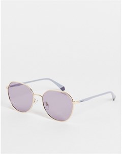 Фиолетовые солнцезащитные очки в круглой оправе в стиле ретро Polaroid
