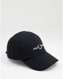 Черная кепка из хлопкового твила с логотипом Fred perry