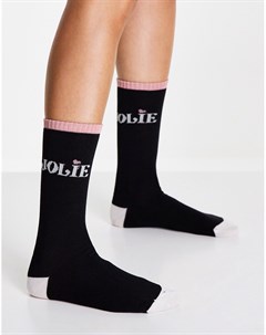 Черные носки с надписью Jolie Women'secret