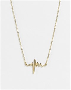 Золотистое ожерелье с подвеской в виде линии сердечного пульса Valentines Pieces
