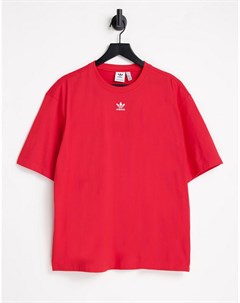 Красная футболка с логотипом в центре груди Essentials Adidas originals