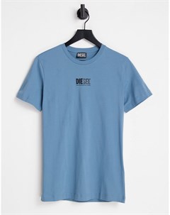 Голубая футболка с маленьким логотипом из экоматериалов T Diego Diesel