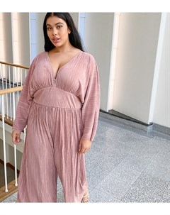 Плиссированный комбинезон с рукавами кимоно ASOS DESIGN Curve Asos curve