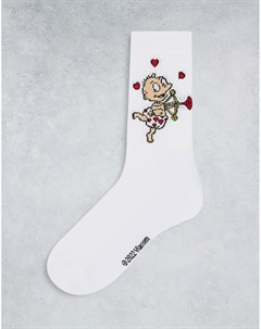 Спортивные носки белого цвета с Томми из мультфильма Ох уж эти детки для Дня св Валентина Asos design