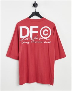 Красная oversized футболка с большим принтом логотипа на спине ASOS Dark Future Asos design