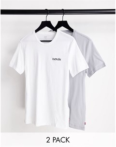 Набор из 2 футболок узкого кроя белого и серого цвета Levi's®