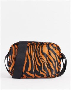 Нейлоновая уплотненная сумка через плечо с тигриным принтом Asos design