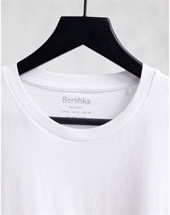 Белая футболка классического кроя Bershka