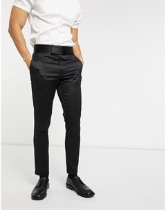 Черные супероблегающие строгие брюки с широким поясом и жаккардовым геометрическим принтом Asos design