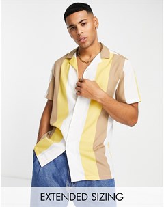 Рубашка в полоску с отложным воротником в стиле ретро Essential Asos design
