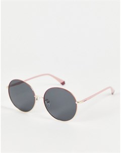 Солнцезащитные очки в круглой оправе в стиле ретро розового цвета PLD 4105 G S Polaroid