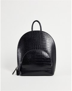Черный округлый рюкзак с крокодиловым принтом Asos design