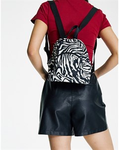 Миниатюрный рюкзак с зебровым принтом Asos design