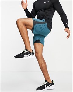 Пепельно зеленые шорты 2 в 1 длиной 7 дюймов Dri FIT Run Nike running