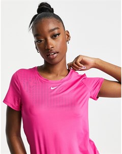 Ярко розовая футболка облегающего кроя One Dri FIT Nike training