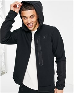 Черная флисовая куртка с капюшоном Nike