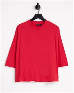 Укороченная футболка в стиле extreme oversized из плотной ткани красного цвета Asos design