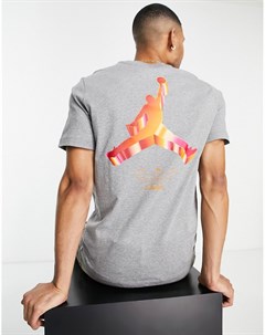 Серая футболка из плотного трикотажа с принтом на спине Nike Jumpman 3D Jordan