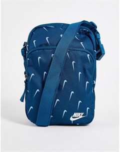 Синяя сумка через плечо со сплошным принтом логотипа Heritage Nike