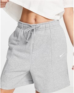 Серые меланжевые шорты с маленьким логотипом галочкой Nike