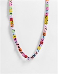 Ожерелье из разноцветных бусин с буквами Pieces