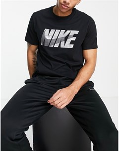 Черная футболка с графическим логотипом Camo Dri FIT Nike training