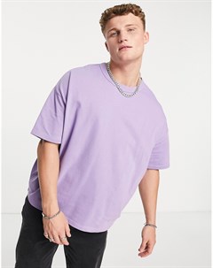 Фиолетовая oversized футболка из плотного смесового органического хлопка Asos design