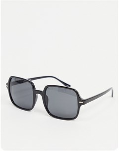 Черные солнцезащитные очки в квадратной массивной оправе из пластика Asos design