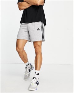 Серые флисовые шорты с 3 полосками adidas Training Essential Adidas performance