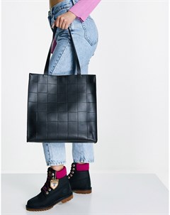 Черная плетеная сумка шоппер Asos design