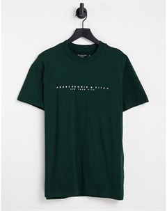 Зеленая футболка с логотипом на груди Cross Abercrombie & fitch