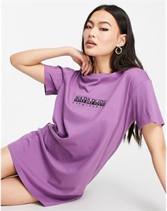 Фиолетовое платье футболка свободного кроя Napapijri