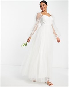 Свадебное платье макси цвета слоновой кости с корсетом Bridal Lace & beads