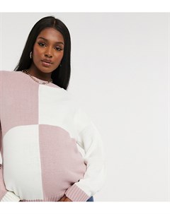 Трикотажный джемпер с контрастной розовой расцветкой x Dani Dyer In the style maternity