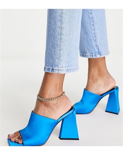 Синие мюли на каблуке для широкой стопы Nyla Asos design