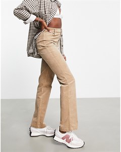 Бежевые расклешенные брюки из вельвета X Lisa Schiffner Na-kd