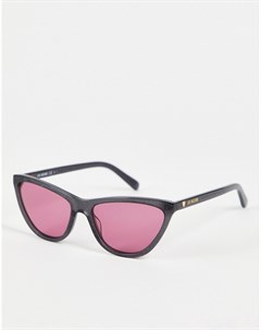 Черно розовые солнцезащитные очки кошачий глаз Love moschino