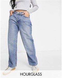 Светло синие выбеленные свободные джинсы бойфренда с заниженной талией из смесового органического хл Asos design