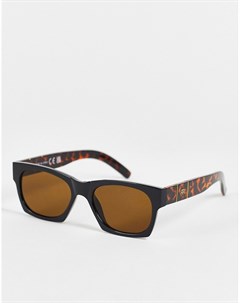 Коричневые солнцезащитные очки в стиле ретро с черепаховым дизайном River island