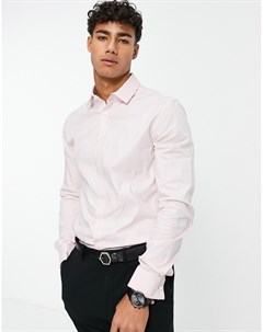 Розовая оксфордская рубашка с двойными манжетами Asos design